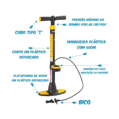 Bomba de Ar Manual para Encher Pneu 60cm Vonder-27716466-c9ad-4493-9f75-d44327fc2499