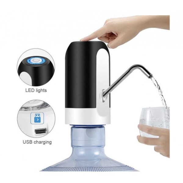 Bomba elétrica para galão de água Preta - Cabo e fonte de energia inclusos - GH407 Globalmix-143eceae-822a-419a-8847-100fb758ac26