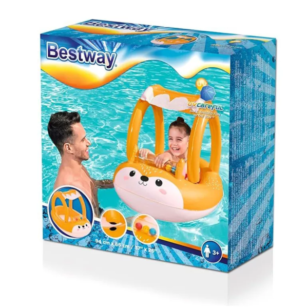 Bote Infantil Inflável Raposinha Piscina Com Cobertura 97000 BelFix-186745cb-3802-4d12-8df0-80f261a6f208