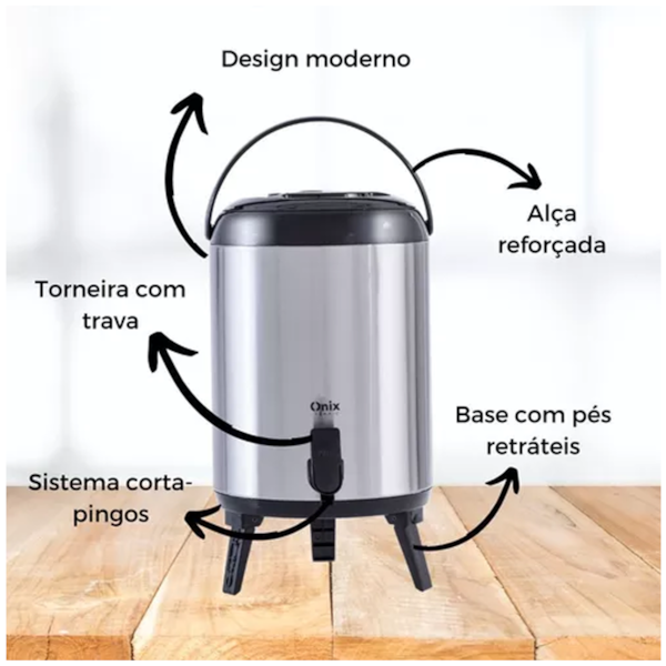 Botijão Inox 9,5 Litros 1258 Paramount-d598ca28-9edd-422b-bb83-666521e4cefe