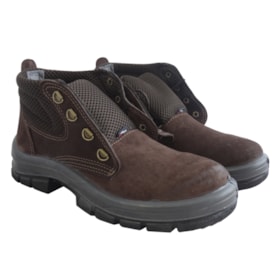 Botina de Amarrar Nobuck Sem Bico CA15080 Marrom Cartom