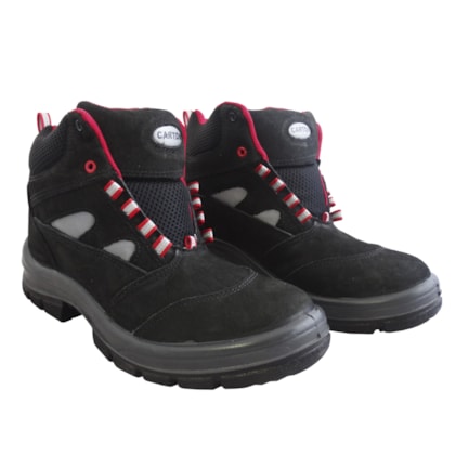 Botina de Amarrar Nobuck Sem Bico CA15080 Preta Cartom-35a12b50-8c9f-46ed-afb5-369c19df939b