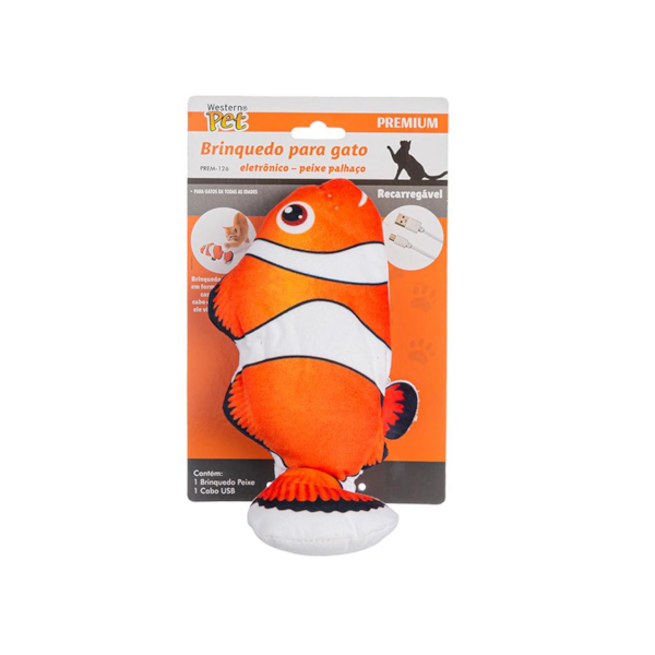 Brinquedo Elétrico Peixe Palhaço 3,7V para Pets PREM-126 Western-5bc78246-6072-4195-b3ac-80d94fa5eaa8