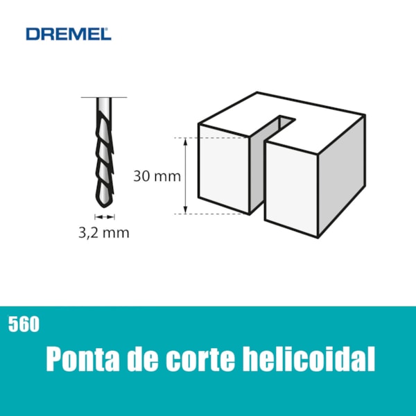 Broca de Corte Helicoidal 560 Para Painéis de Gesso Tablado 1/8 Pol. 2615000560 Dremel-a44ea1b7-1e57-496d-a4e2-37bd7c870ee6