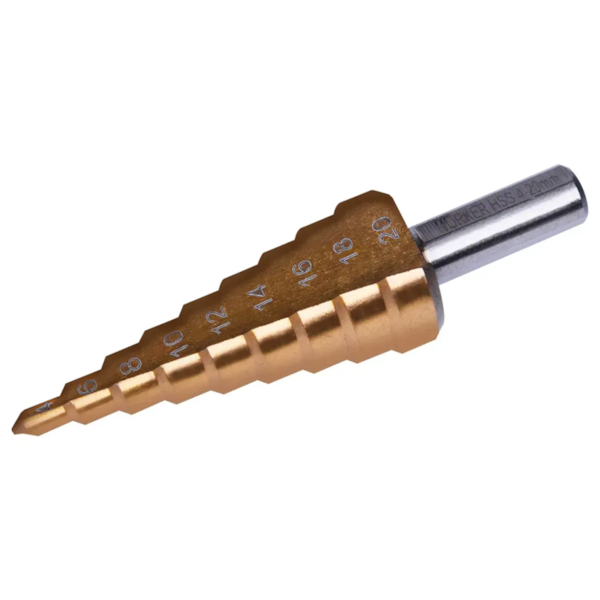 Broca Escalonada 4mm à 20mm em HSS C/ Revestimento em Titânio 981680 Worker-986bf26a-9b2e-472b-b535-c9ac4acb90b6