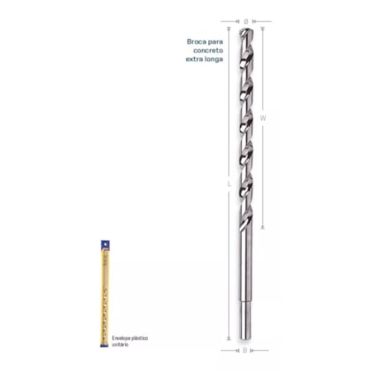 Broca Vídia Para Concreto Extra Longa 5/8