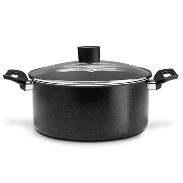 Caçarola Cerâmica C/Tampa Ebony Antiaderente Pro Flon em Alumínio 4,3L 24cm Preta 7190461 Brinox-09d6a152-2dc9-4653-a4b0-368de163c81a