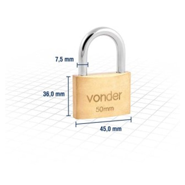 Cadeado de latão 50 mm 32.11.050.000 Vonder-9bd927d8-e083-4f5b-8f31-2a887fad246d