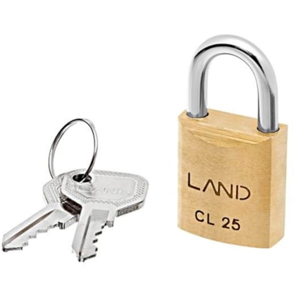 Cadeado em Latão 25MM Land-3dec0da1-0cf7-40a3-a3e6-d3a5095a3f35