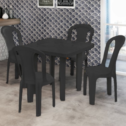 Cadeira Bistrô Pratagy 152kg em Polímero Preto SolPlast-e1217156-a5f2-4074-ab88-a225e58e9242