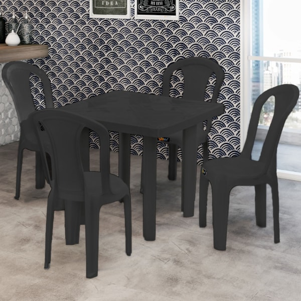 Cadeira Bistrô Pratagy 152kg em Polímero Preto SolPlast-767e7506-051c-4525-95b8-c67c565fcfe7
