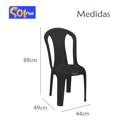 Cadeira Bistrô Pratagy 152kg em Polímero Preto SolPlast-f68531cc-b36f-4772-a808-4034861cd6bb