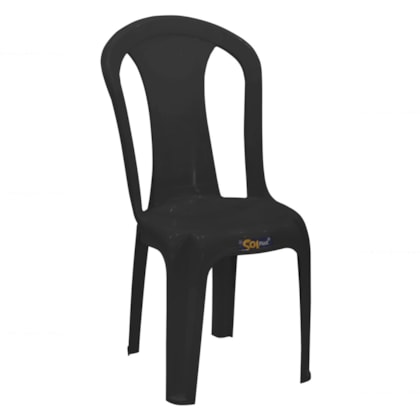Cadeira Bistrô Pratagy 152kg em Polímero Preto SolPlast-ee988cc7-1b45-485b-be2c-d15c34ca8901