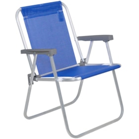 Cadeira de Praia Alta em Alumínio Lazy Azul 023502 Bel