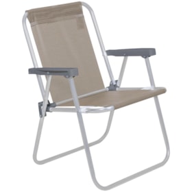 Cadeira de Praia Alta em Alumínio Lazy Bege 23506 Bel