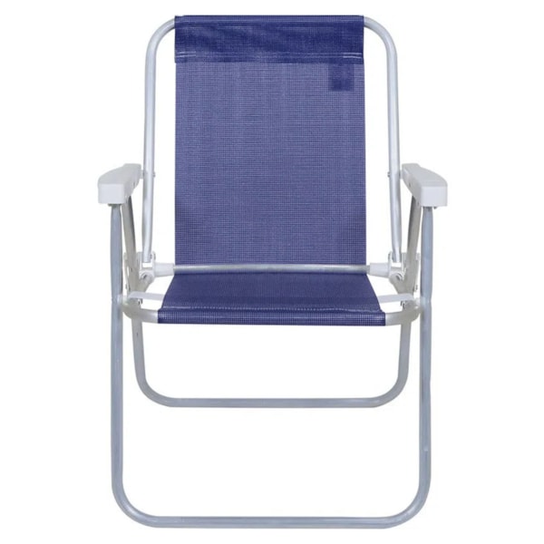 Cadeira de Praia Alta Lazy Aluminio Sannet Azul Marinho 23518 Bel-7d470a7d-1196-4054-b2f0-9b984f50ceb1