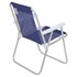Cadeira de Praia Alta Lazy Aluminio Sannet Azul Marinho 23518 Bel