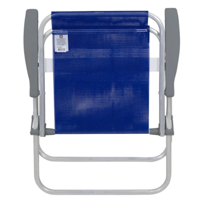 Cadeira de Praia Alta Lazy Aluminio Sannet Azul Marinho 23518 Bel