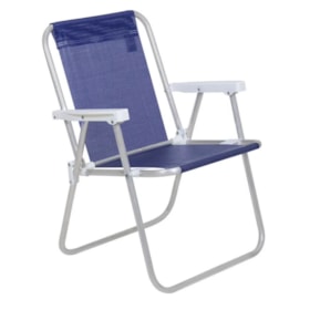 Cadeira de Praia Alta Lazy Aluminio Sannet Azul Marinho 23518 Bel