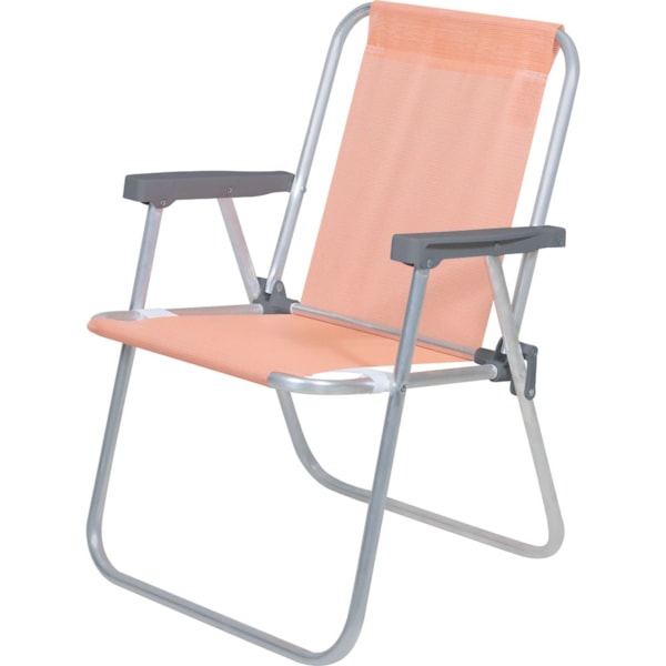 Cadeira de Praia Alta Lazy Alumínio Sannet Coral 23529 Bel-260e64fb-96b1-4586-b027-fd787c8cf453