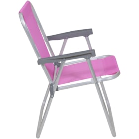 Cadeira de Praia Alta Lazy Alumínio Sannet Rosa 23512 Bel