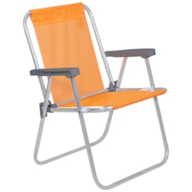 Cadeira de Praia Alta Lazy em Alumínio Laranja 23511 Bel