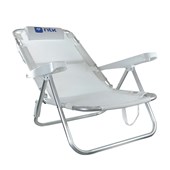 Cadeira de Praia Branca Dobrável Com Encosto de Cabeça 290202 Nautika