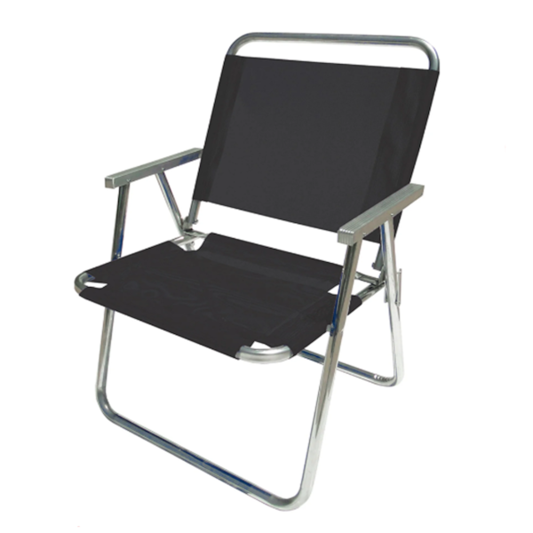 Cadeira De Praia BTF Varanda Extra Larga 130kG Em Alumío Preta CAD0675 Botafogo-710ac89d-d037-4cd7-a6c9-3b7208d3d900