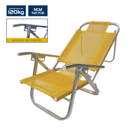 Cadeira de Praia Copacabana Amarela CAD0401 Botafogo-d0b2ee10-051f-44fd-b858-3a552442f6d8