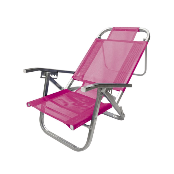 Cadeira de Praia Copacabana Reclinável 5 Posições Rosa CAD0683 Botafogo-850dc224-1ecb-4347-bdff-d56786b35141