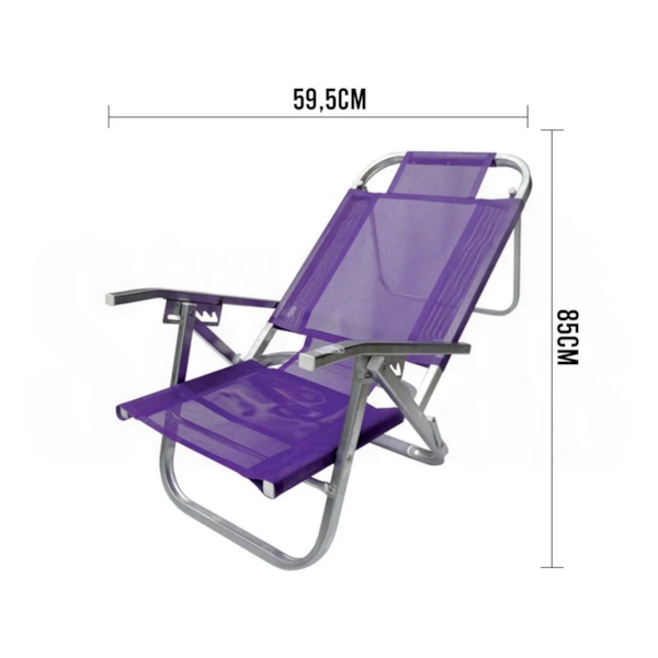 Cadeira de Praia Copacabana Reclinável Roxa CADO398 Botafogo-dbbcfbf6-74c5-42b0-b672-b54e0564715f