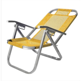 Cadeira de Praia Reclinável Alta Ipanema Amarela CAD0397 Botafogo
