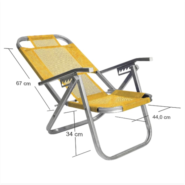 Cadeira de Praia Reclinável Alta Ipanema Amarela CAD0397 Botafogo-965bc5d8-0156-4e75-a492-8e6633f0fd7e