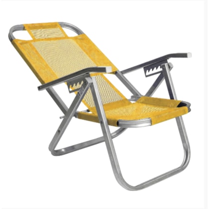 Cadeira de Praia Reclinável Alta Ipanema Amarela CAD0397 Botafogo-cc9df103-d369-4350-9b6d-b8a7f20dcf9b