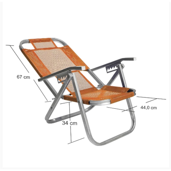 Cadeira de Praia Reclinável Alta Ipanema Laranja CAD0396 Botafogo-43e21bcb-204e-4e5f-977b-7f8309b26d61