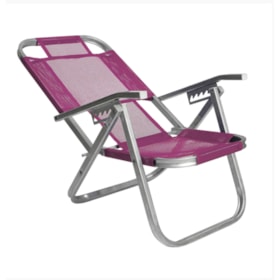 Cadeira de Praia Reclinável Alta Ipanema Rosa CAD0684 Botafogo