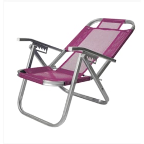 Cadeira de Praia Reclinável Alta Ipanema Rosa CAD0684 Botafogo