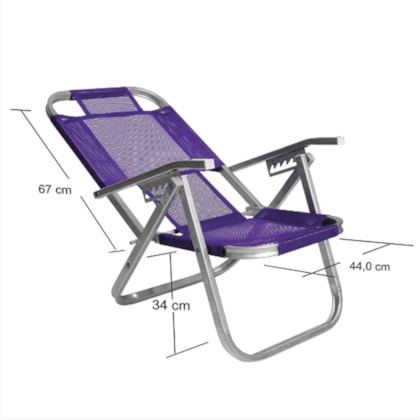 Cadeira de Praia Reclinável Alta Ipanema Roxa CAD0394 Botafogo-c7996911-955e-4d7d-b9d4-260a8713b2f5