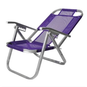 Cadeira de Praia Reclinável Alta Ipanema Roxa CAD0394 Botafogo