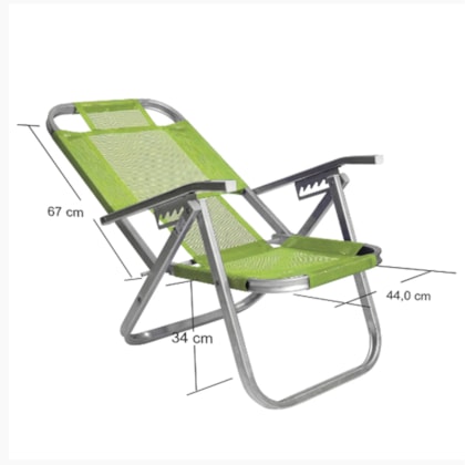 Cadeira de Praia Reclinável Alta Ipanema Verde CAD0395 Botafogo-9b266f51-5d33-43cd-a8b3-f750e86091ce