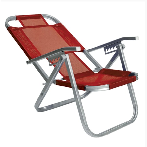 Cadeira de Praia Reclinável Alta Ipanema Vermelha CAD0686 Botafogo-266d9372-4ca3-48ef-b510-3396691a1572