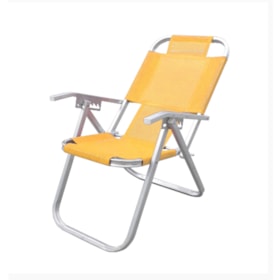 Cadeira de Praia Reclinável Extra Alta Ipanema Amarela CAD0664 Botafogo