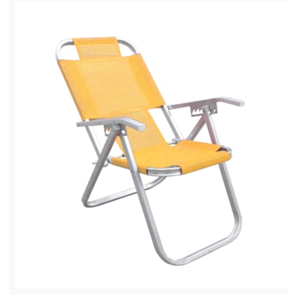 Cadeira de Praia Reclinável Extra Alta Ipanema Amarela CAD0664 Botafogo-202cd988-873d-442f-b5bc-dcc45f90e6f4
