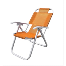 Cadeira de Praia Reclinável Extra Alta Ipanema Laranja CAD0665 Botafogo