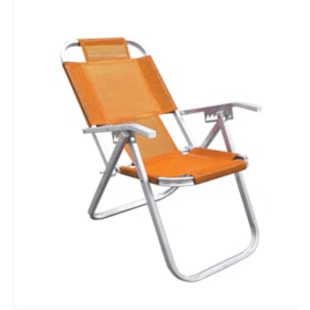 Cadeira de Praia Reclinável Extra Alta Ipanema Laranja CAD0665 Botafogo
