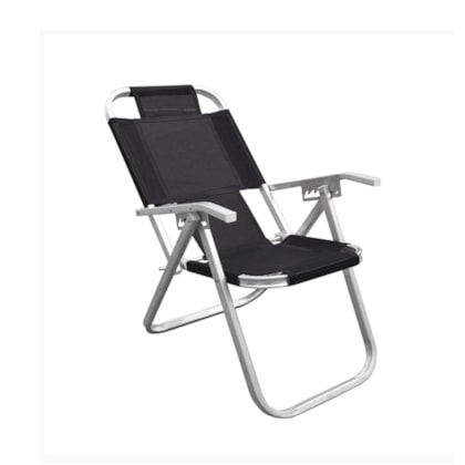 Cadeira de Praia Reclinável Extra Alta Ipanema Preta CAD0672 Botafogo-3f65eea4-b0e8-4e9a-8d7d-a1cc5d7fc916