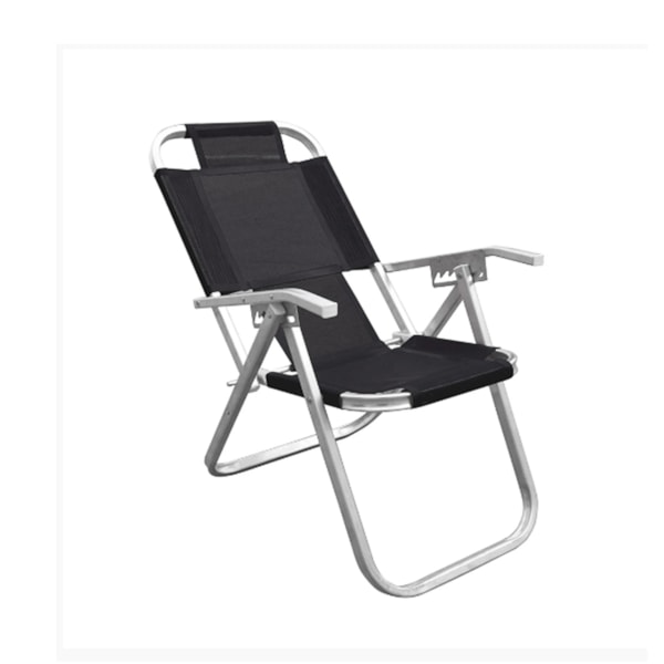 Cadeira de Praia Reclinável Extra Alta Ipanema Preta CAD0672 Botafogo-457fd439-a2e7-4fbf-9242-dbdb7911b019