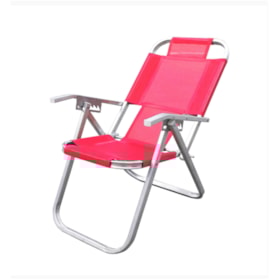 Cadeira de Praia Reclinável Extra Alta Ipanema Rosa CAD0685 Botafogo