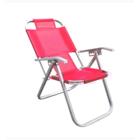 Cadeira de Praia Reclinável Extra Alta Ipanema Rosa CAD0685 Botafogo
