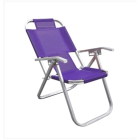 Cadeira de Praia Reclinável Ipanema Extra Alta Roxa CAD0668 Botafogo